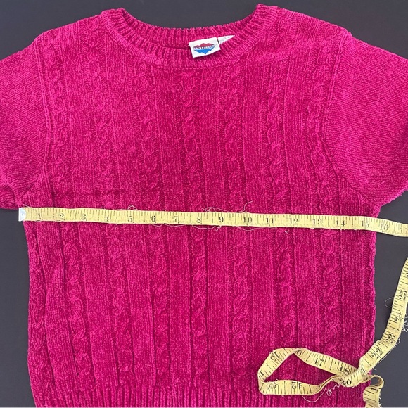 New Legends Knit Sweater Top Short Sleeved Pink Girl’s Silk Vintage - Picture 4 of 7